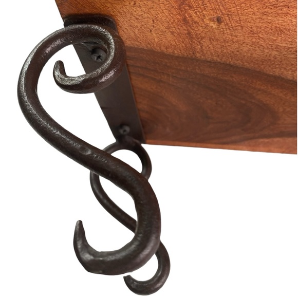 Balinese Wooden Jewelry Box Has 6 Distinct Pull Out Drawers on Wrought Iron Legs - Picture 10 of 16